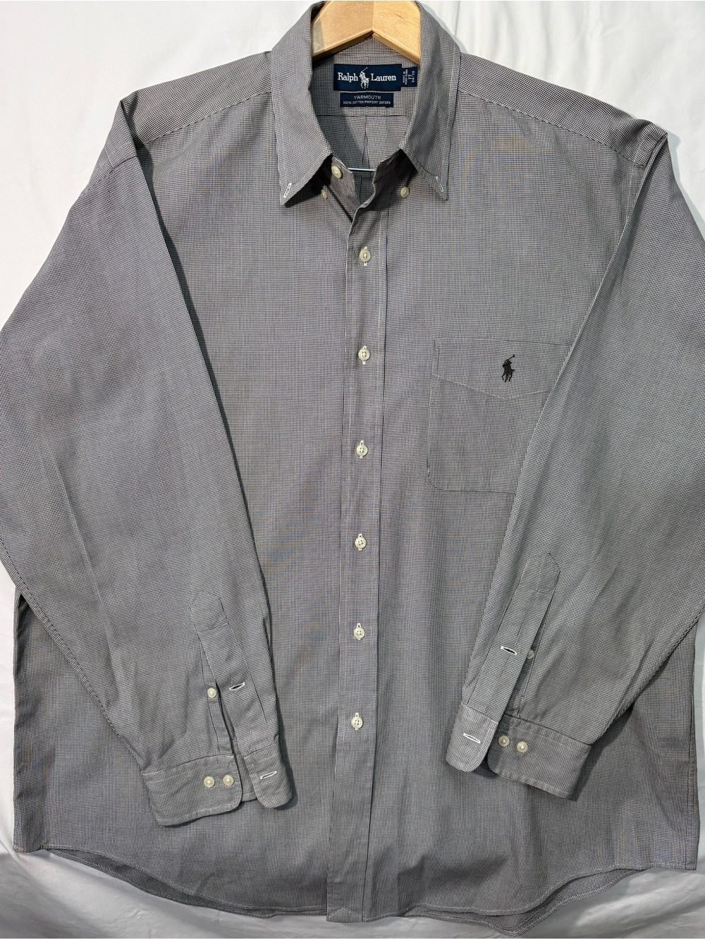 Ralph Lauren Men’s Gray Button-Down Shirt with Chest Pocket - Picture 3 of 7